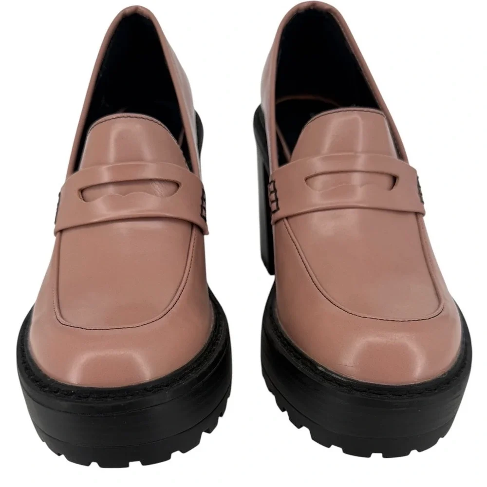 Madden Girl Kassidy Platform Penny Loafer Pink Block Heel Lug Sole Shoes Size‎ 7